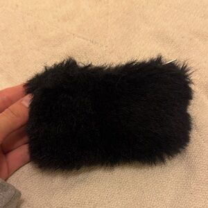 brandy Melville, black fur coin purse